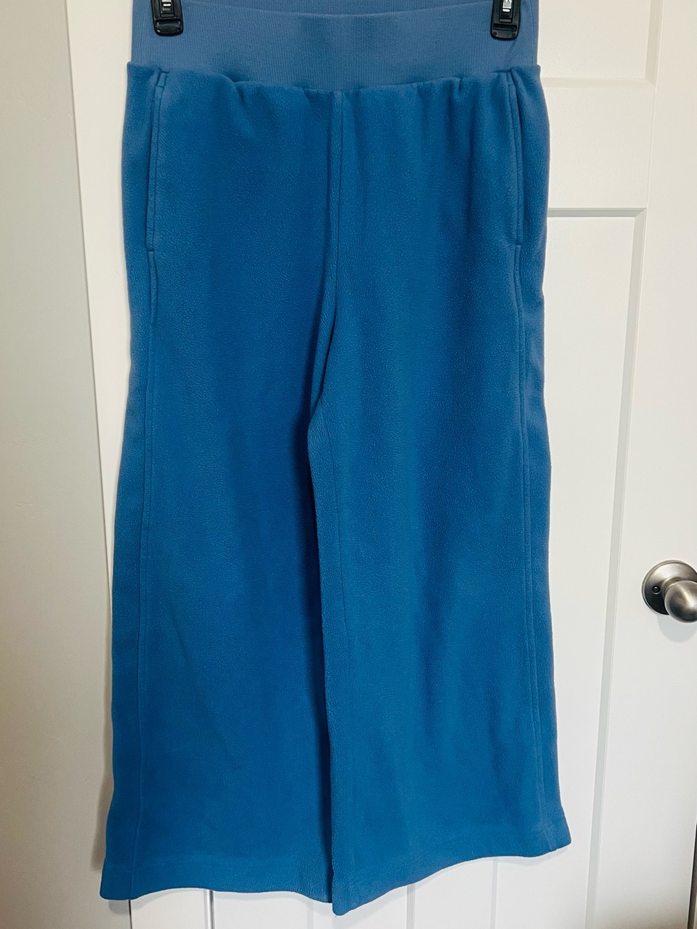 Teal Wide-Leg Fleece Pants
